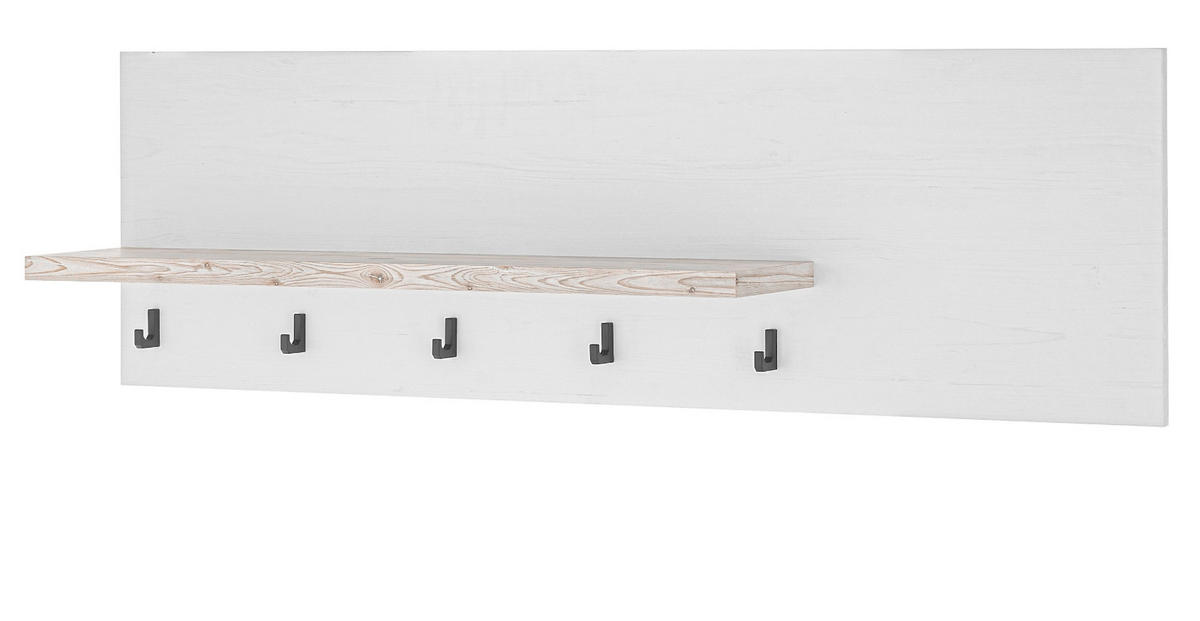 KÜCHENREGAL weiß Pinie Landhaus Küche, Wandregal 130 cm Gewürzregal - Weiß/Pinienfarben, Holzwerkstoff (130/40/20cm) - Furn.Design