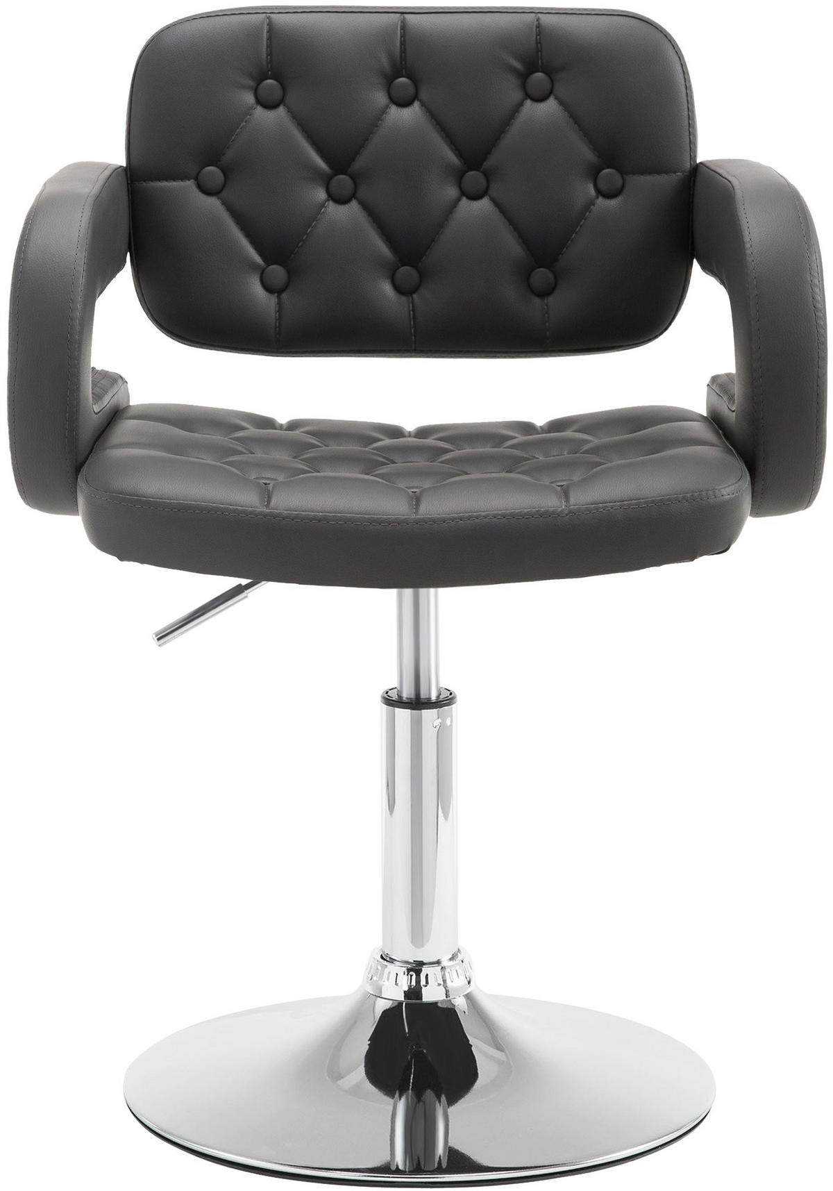 SESSEL Lederlook grau - Chromfarben/Grau, Textil/Metall (62/76/55cm) - CLP