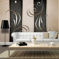 VLIESTAPETE Beige 350/245 cm - Beige/Schwarz, Textil (350/1cm) - KUNSTLOFT