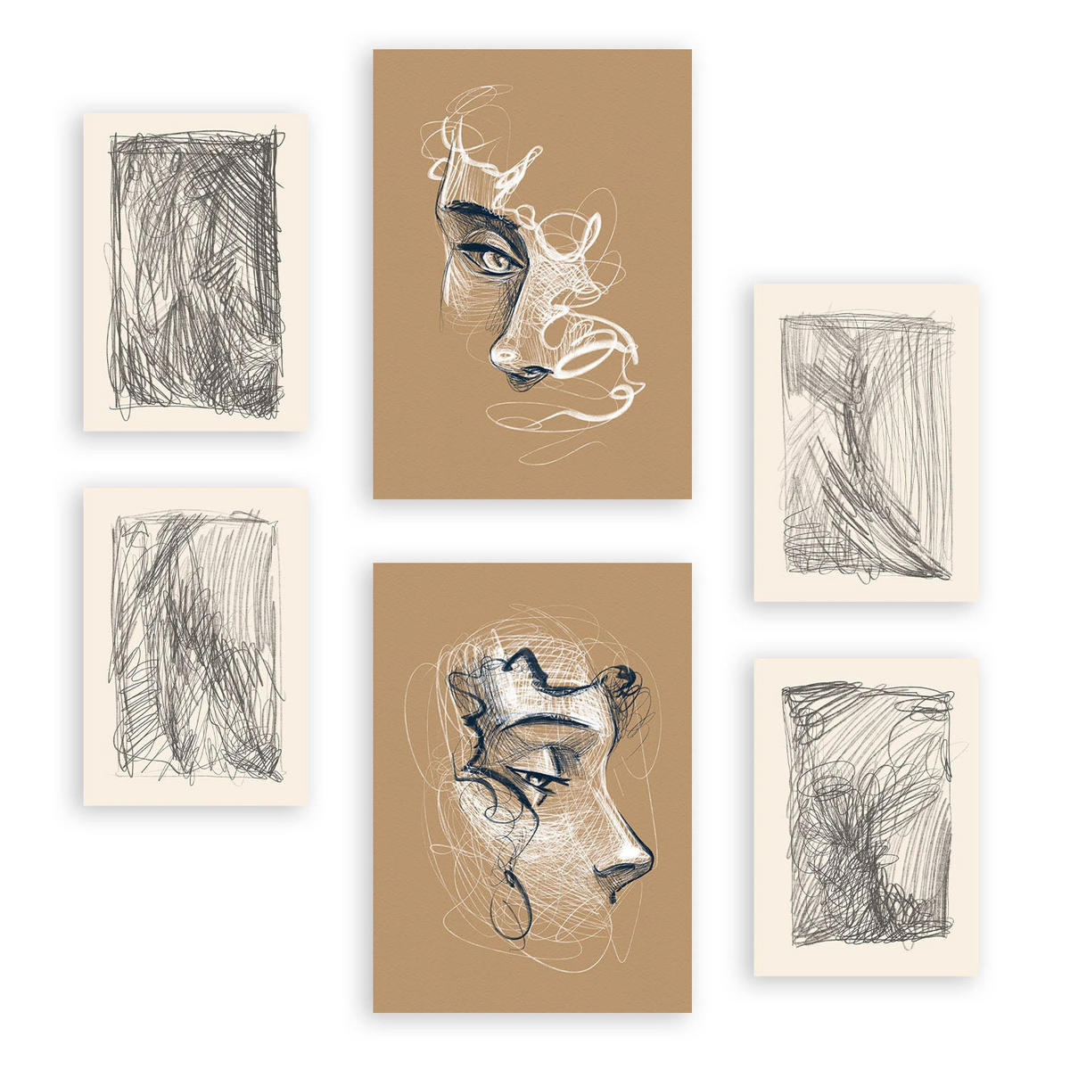 POSTER Set Mit 6 Künste Messen In Weibliche Zusammenfassung A3 & A4 Rahmenlos - Klar, Papier (29/3cm) - Nacnic