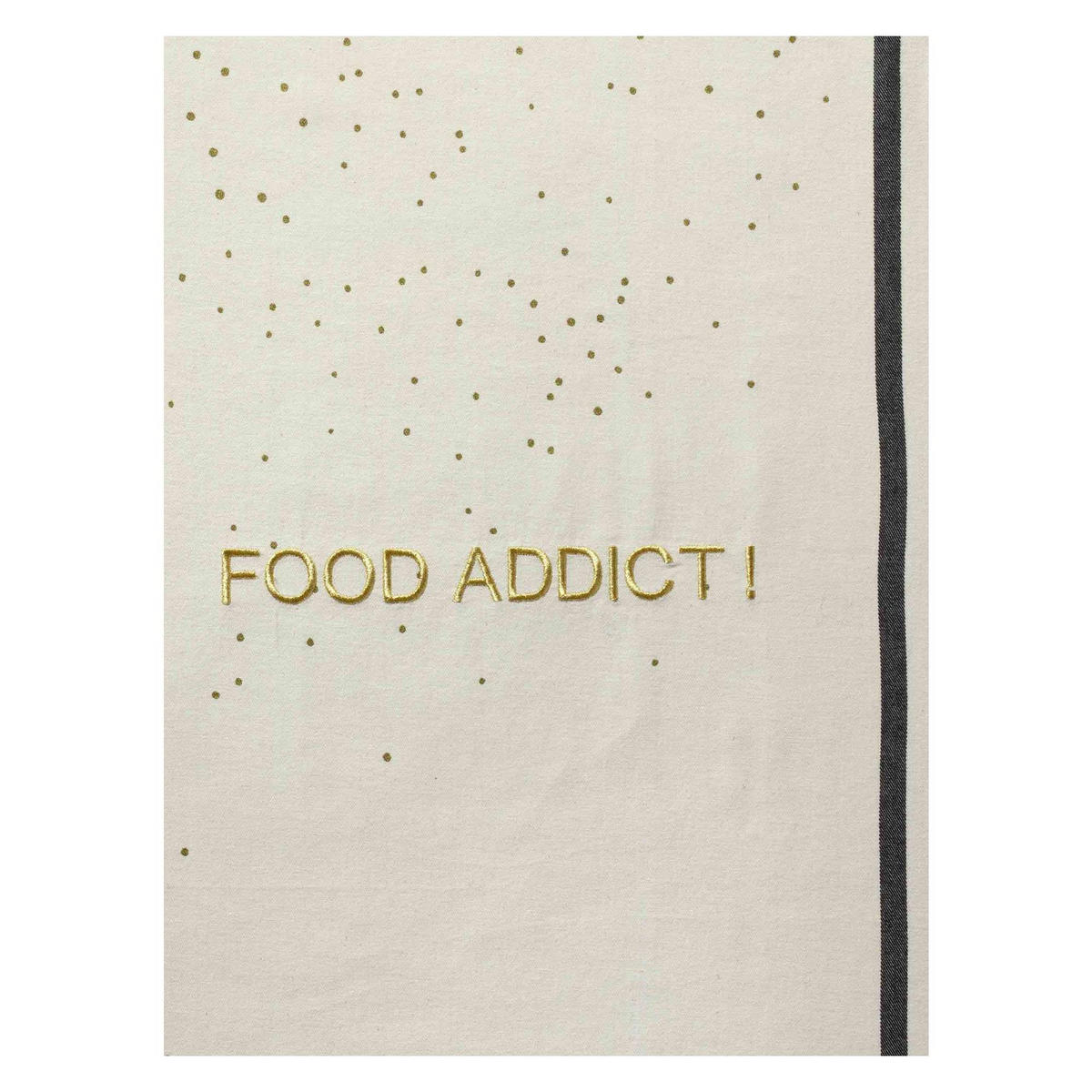 GESCHIRRTUCH Food Addict ekrü 50 x 70 cm - Weiß, Textil (70/50cm)