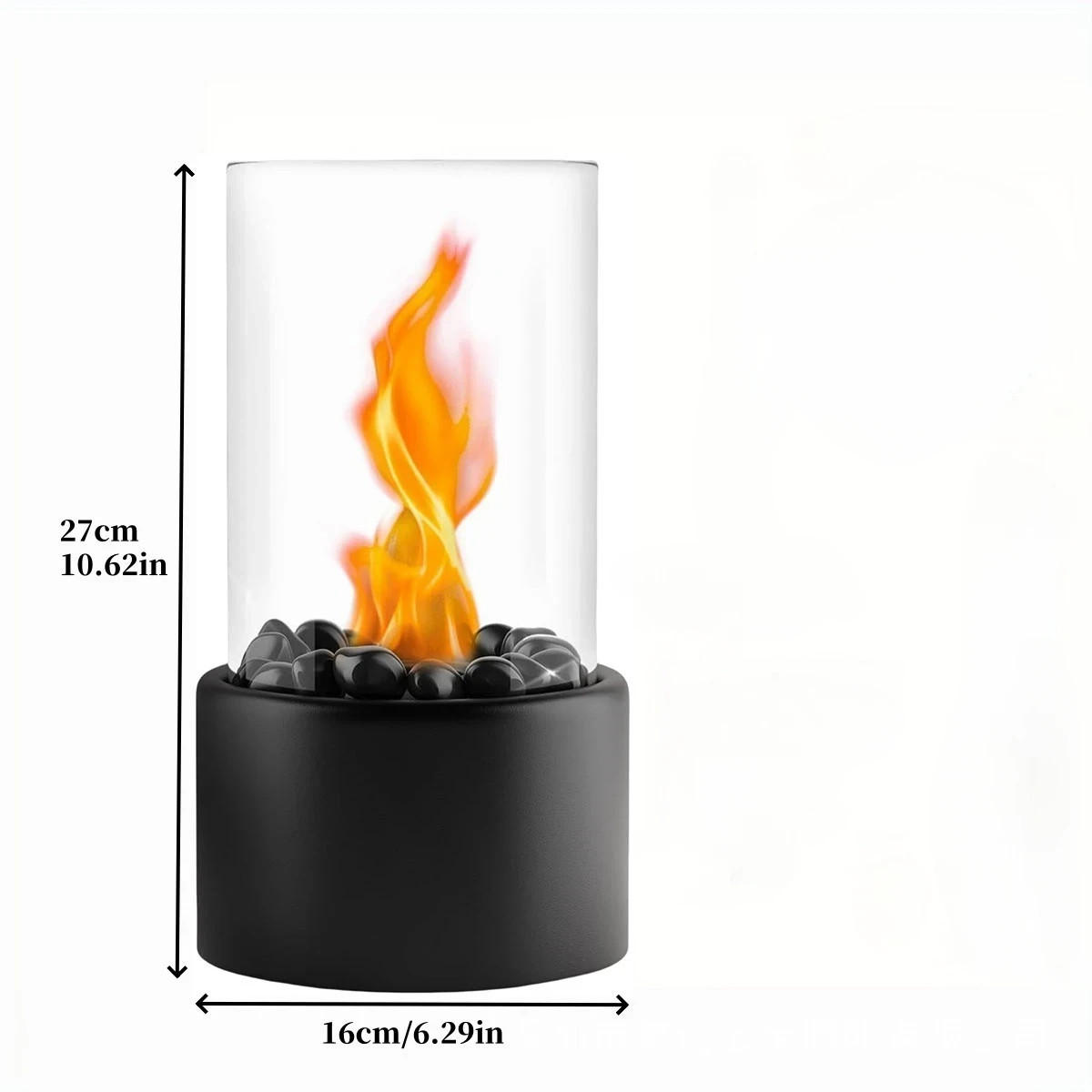 BIOETHANOL-KAMIN Schwarz 16/16/27 cm - Schwarz, Metall (16/27/16cm) - Authentics