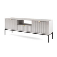 TV-LOWBOARD Grau NEW Schwarz Mit Metallgestell 154x39x56 cm - Grau, Holzwerkstoff (154/56/39cm) - Sepro Meble