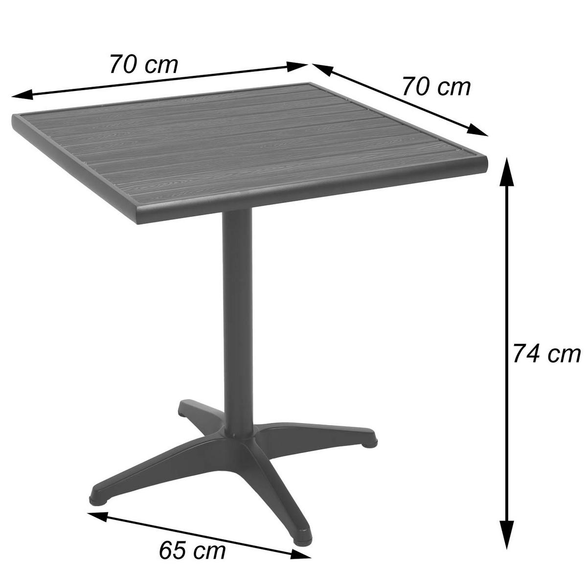 GARTENTISCH Schwarz, Dunkelbraun - Dunkelbraun/Schwarz, Metall (70/70/74cm) - MCW