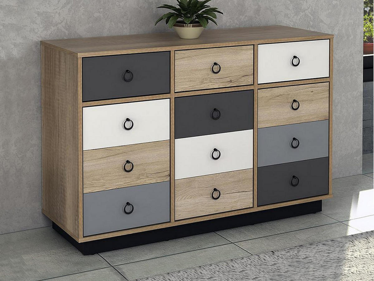 KOMMODE - 113 cm x 39.6 cm - holz - mehrfarbig Krypton - Multicolor, Holz (113/74/39cm) - Vente-Unique