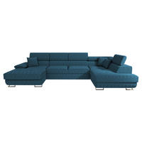 WOHNLANDSCHAFT Cotere Bis Cord, Seite: Rechts - Blau, Holz/Textil (345/91/202cm) - MIRJAN24