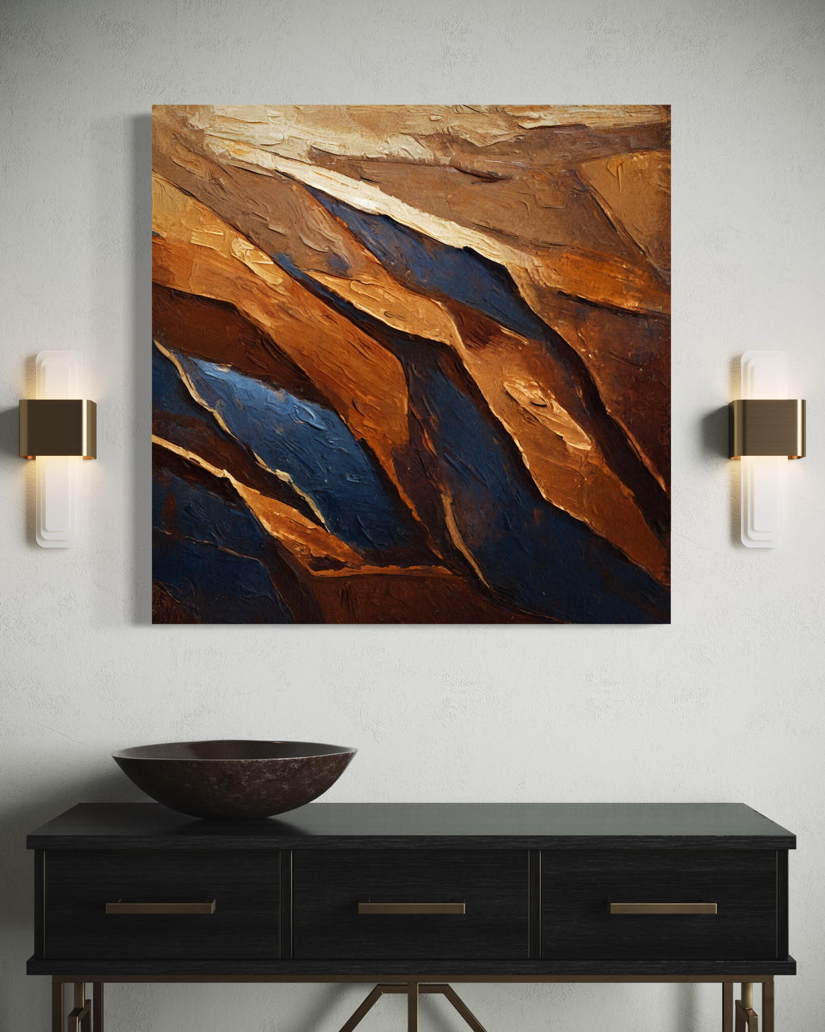 WANDBILD retro abstrakt textur - Multicolor, Textil (50/50cm) - Feeby