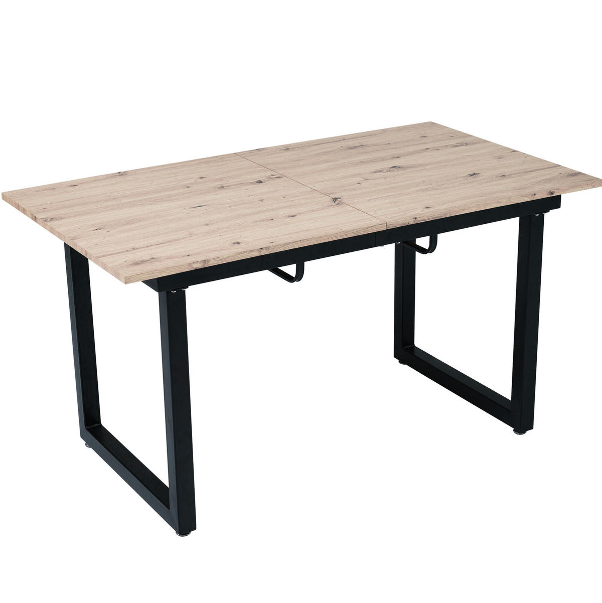 ESSTISCH 140/180/80/75 cm Schwarz/Natur aus MDF mit Ausziehfunktion - Eichefarben, Holzwerkstoff (180/80/75cm) - OKMYHOME