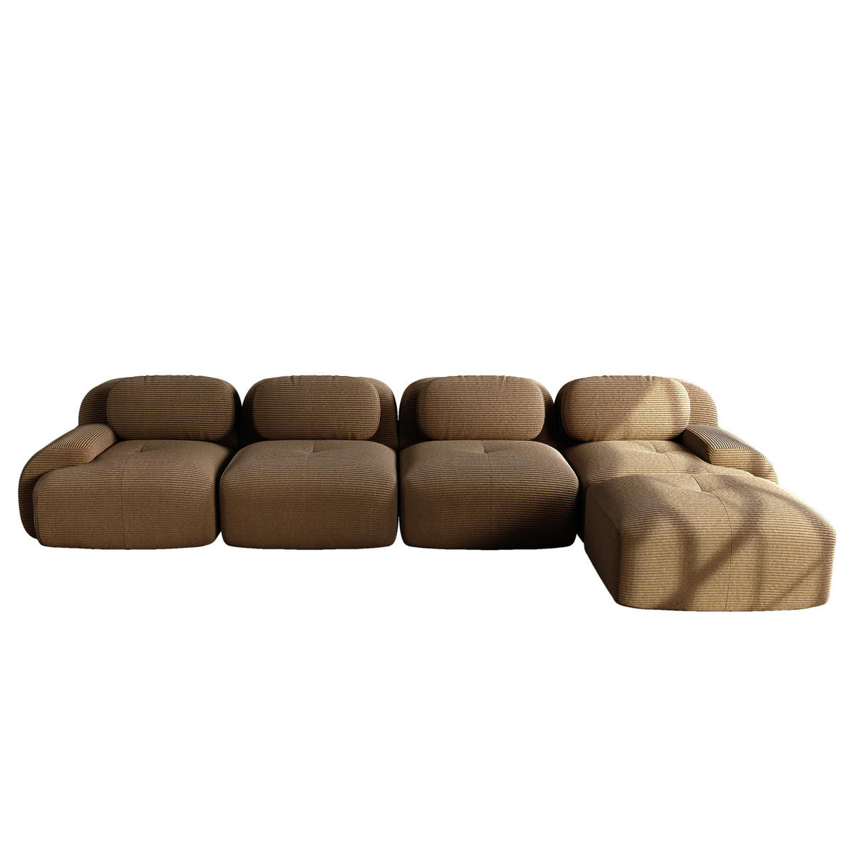 ECKSOFA modular rahmenlos Cord Braun - Braun, Kunststoff (178/388cm) - Meubliv