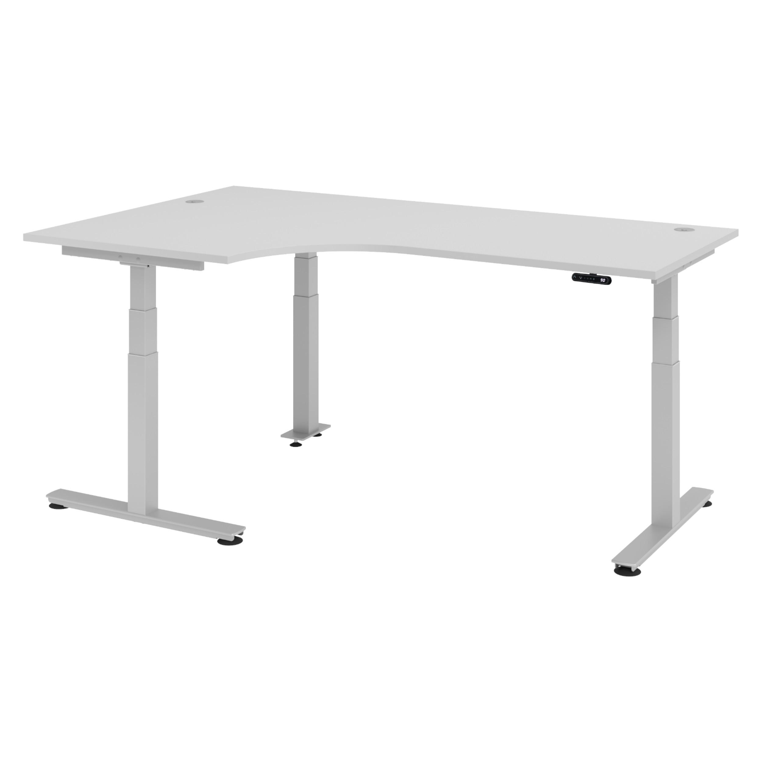 bümö Schreibtisch Grau, Silber 200x74x120 cm