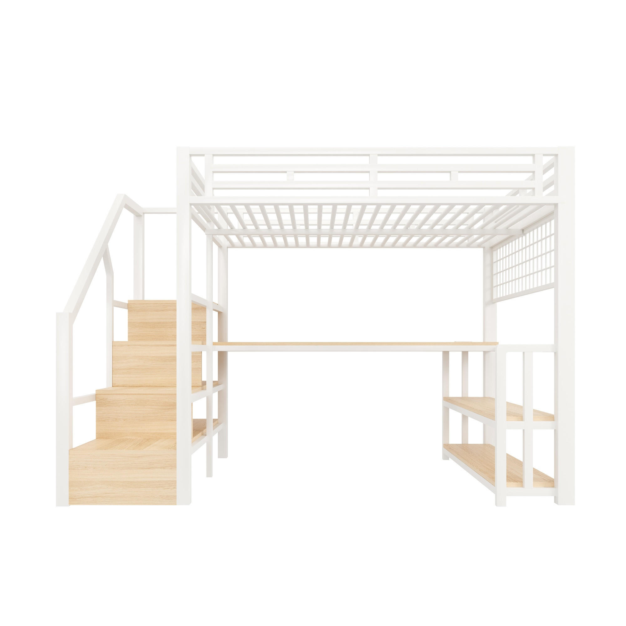 HOCHBETT Eisen 140/200 cm Weiß - Weiß, Metall - Raumix