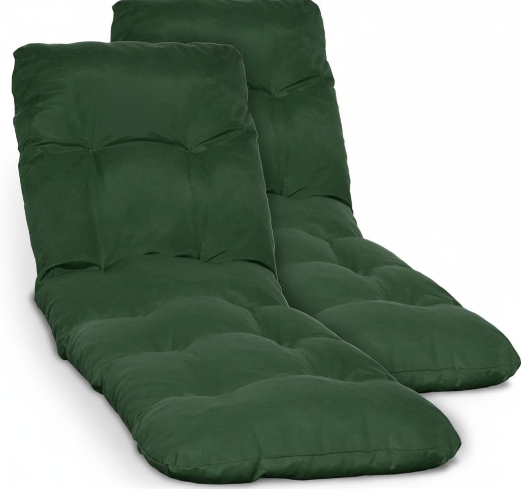 ROLLLIEGENAUFLAGE Flair RL 190x60x8cm Dunkelgrün (2tlg) - Dunkelgrün, Textil (60/16/190cm) - Beautissu 