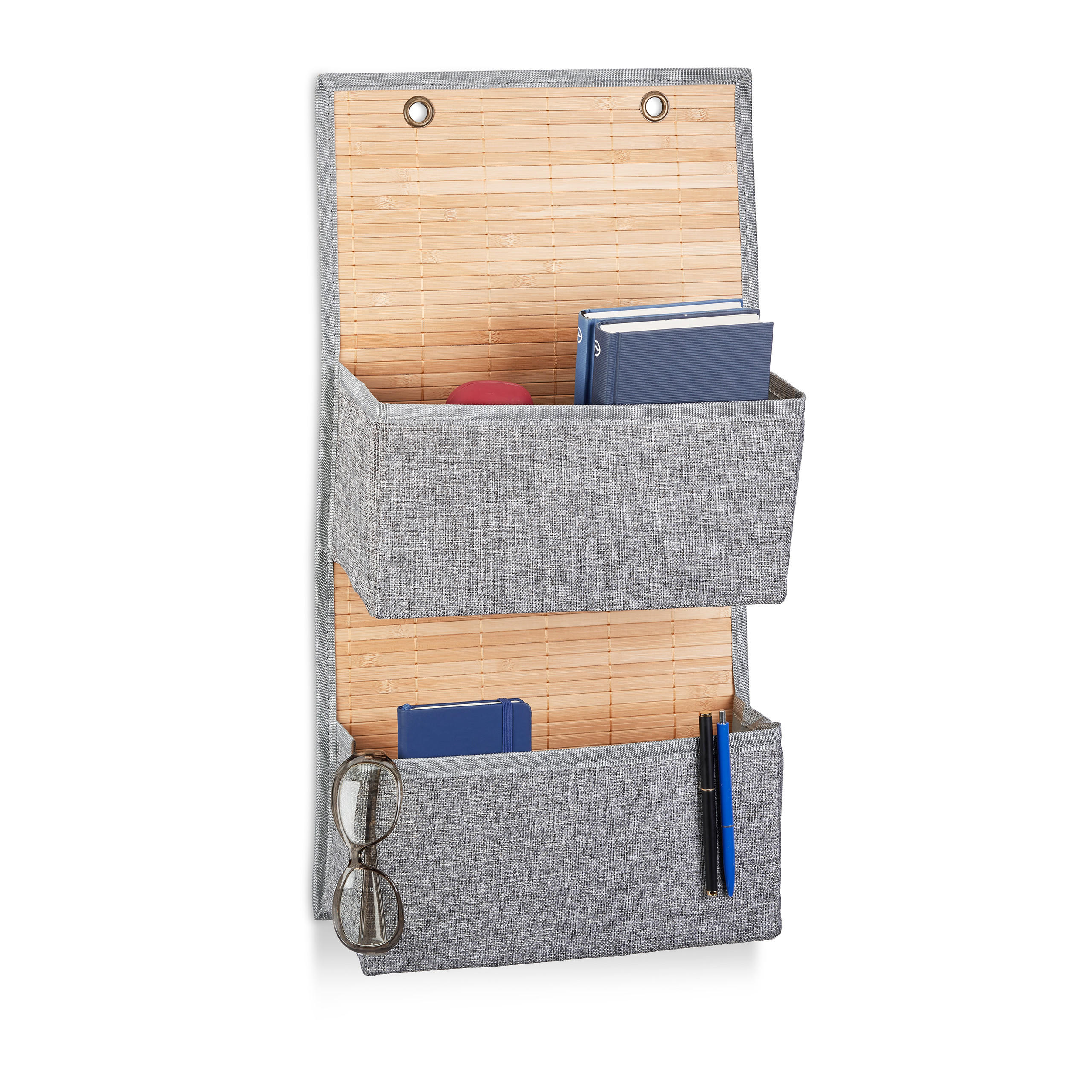 HÄNGORGANISERARE Natur bambu polyester storlek M 2 fack Multicolor 62/33/12 cm