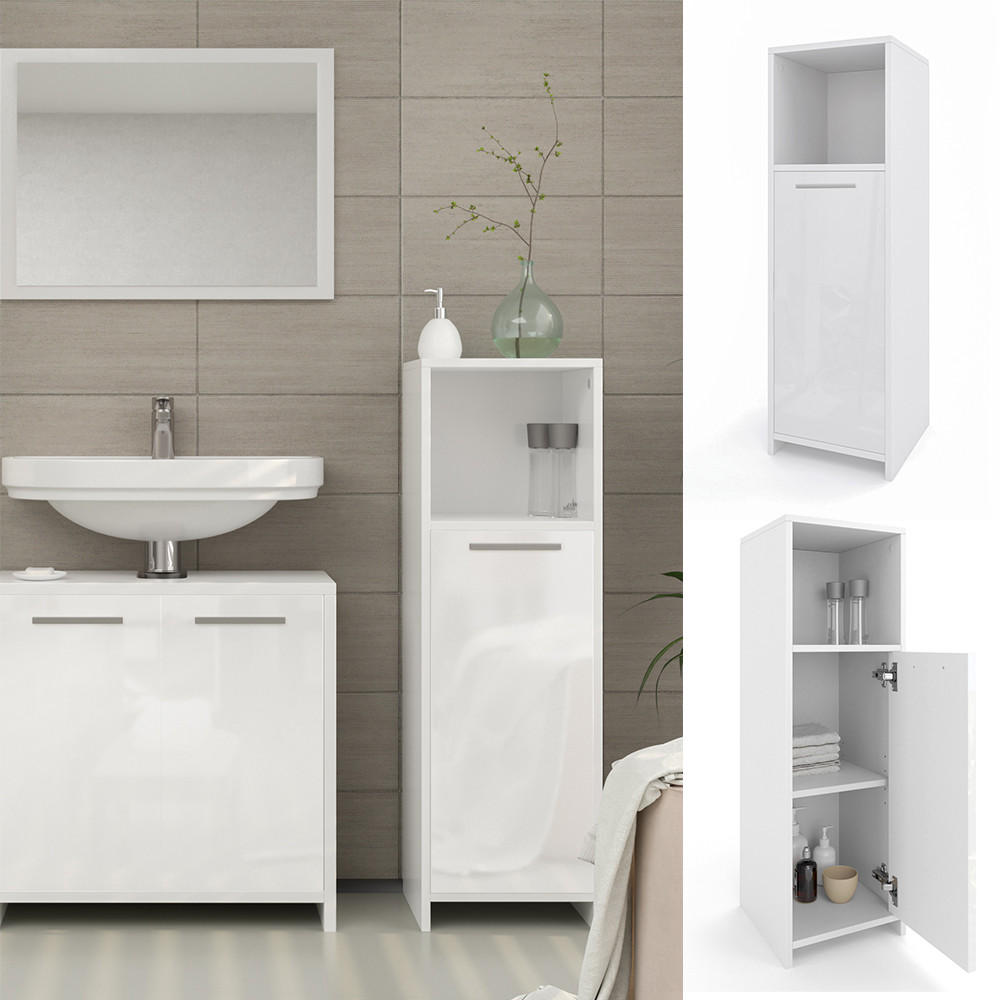 MIDISCHRANK Kiko Weiß Hochglanz 30 x 95 cm - Weiß Hochglanz, Holzwerkstoff (30/95/30cm) - Vicco