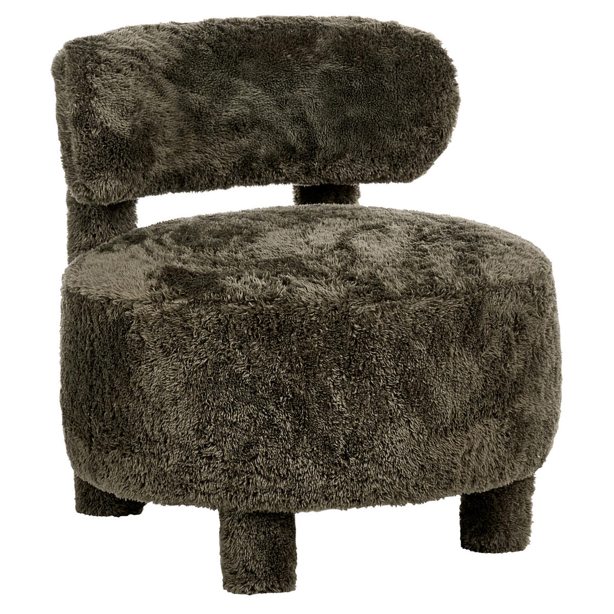 SESSEL Webpelz Dunkelgrün Hamina - Grün, Textil (76/74/74cm) - Beliani