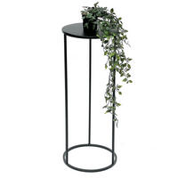 BLUMENHOCKER 70 cm Metall Schwarz Rund 96316 L - Schwarz, Metall (30/70/30cm) - DanDiBo
