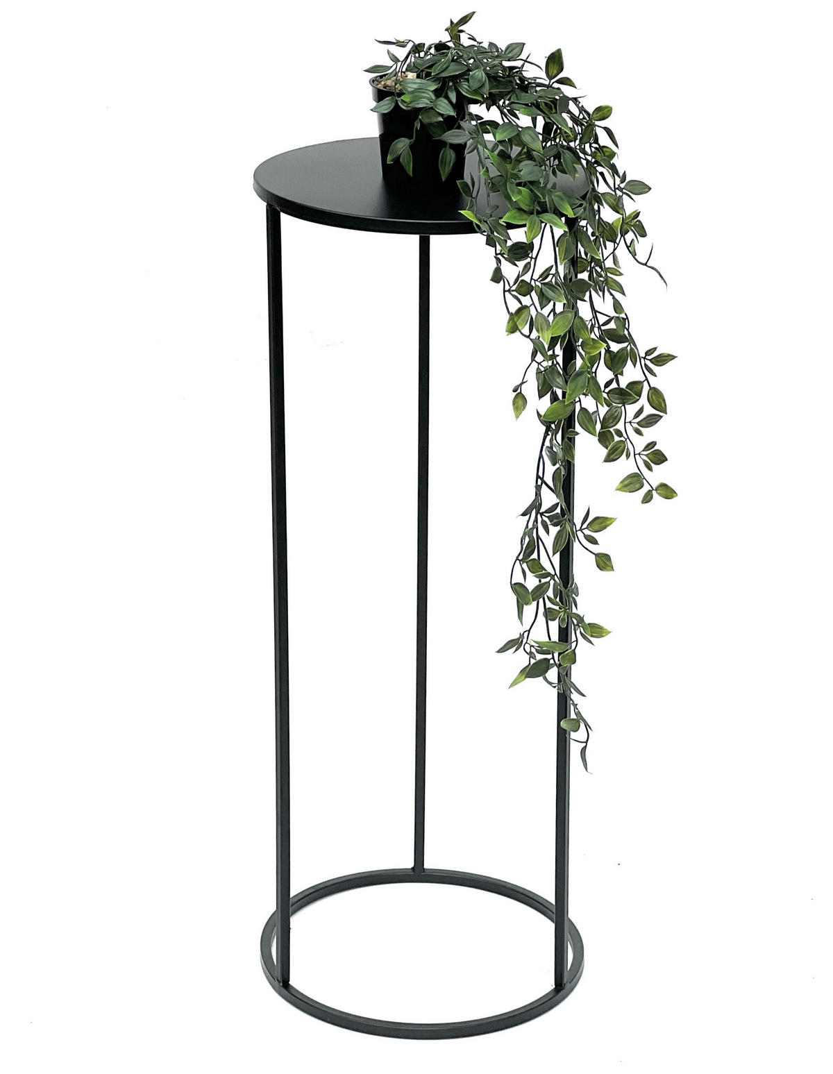 BLUMENHOCKER 70 cm Metall Schwarz Rund 96316 L - Schwarz, Metall (30/70/30cm) - DanDiBo