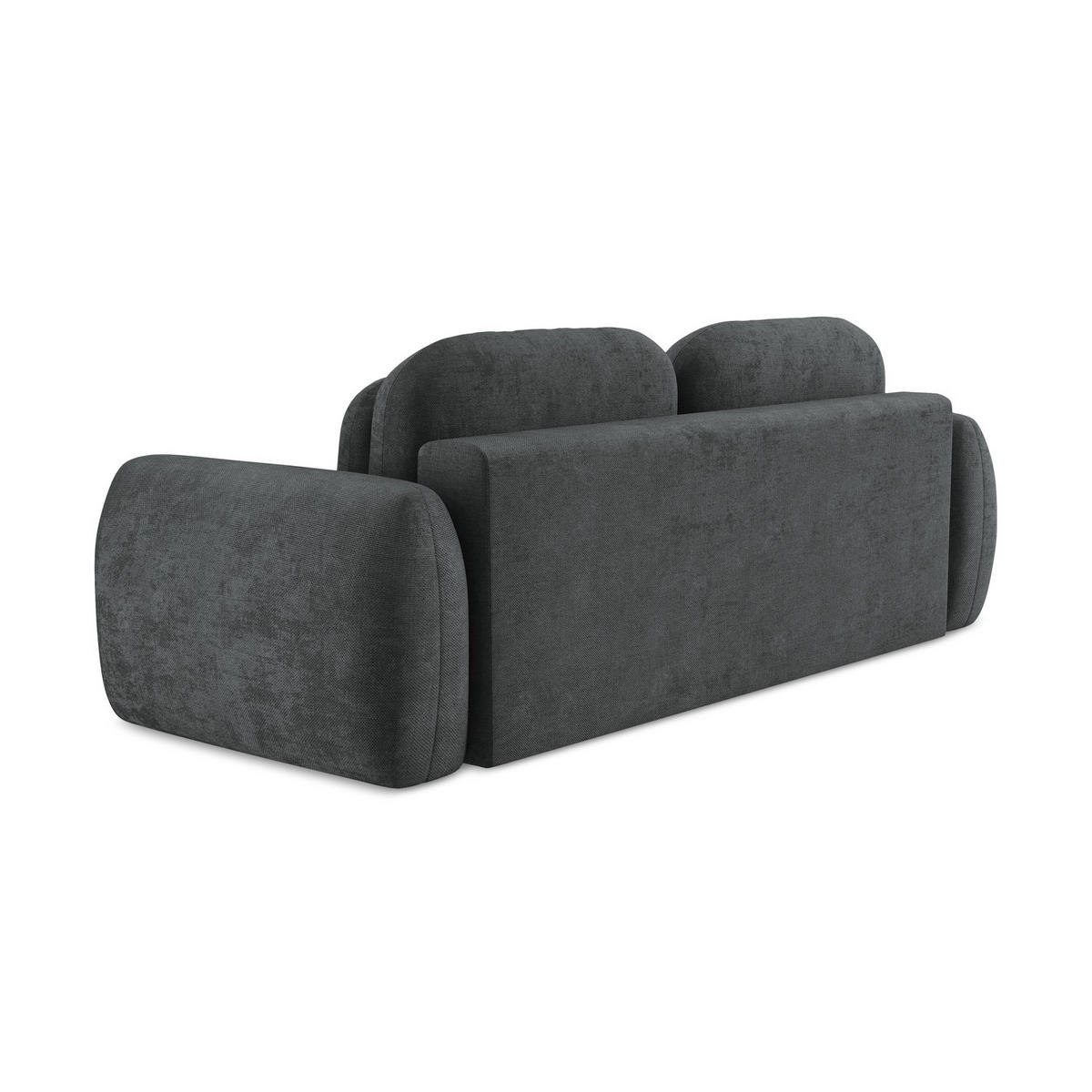 3-SITZER SOFA mit Schlaffunktion Chenille Stoff Grau - Dunkelgrau/Schwarz, Holzwerkstoff/Kunststoff (266/95/121cm) - LaMiaSofa