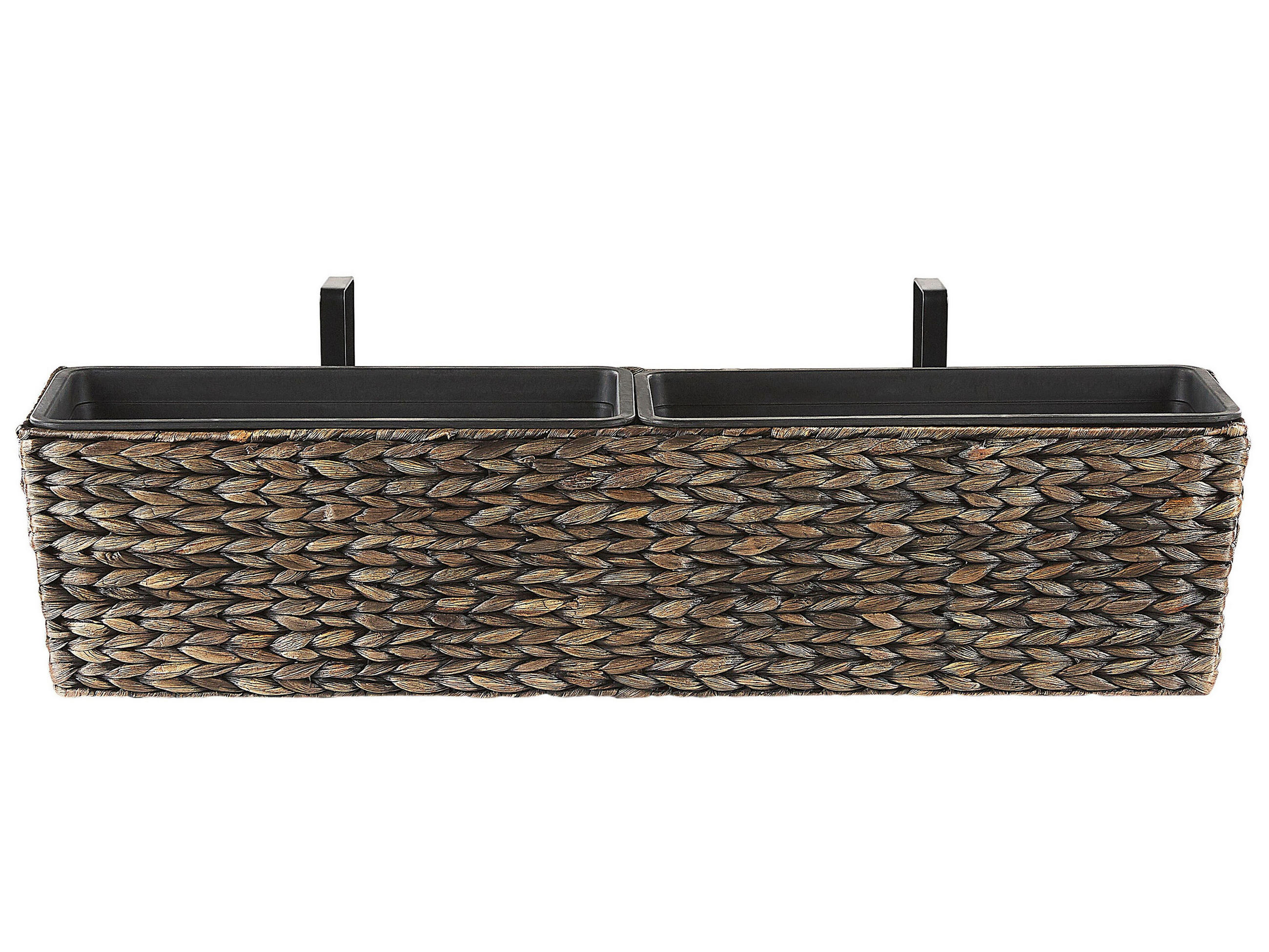 BLUMENTOPF braun rechteckig 80/20/18 cm Kawala - Braun, Naturmaterialen (20cm) - Beliani