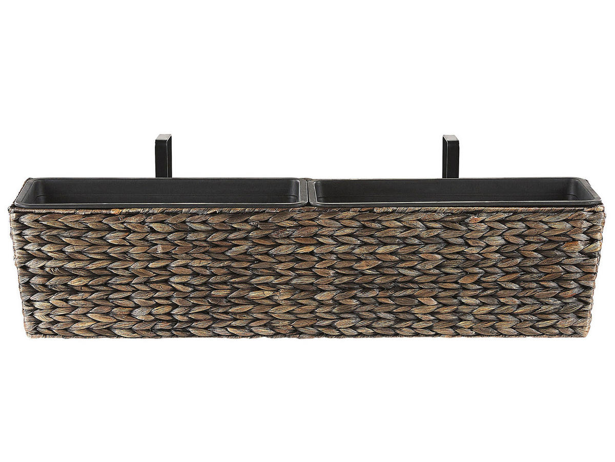 BLUMENTOPF braun rechteckig 80/20/18 cm Kawala - Braun, Naturmaterialien (20cm) - Beliani