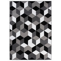 TEPPICH MAYA Dunkelgrau Geometrisch Gitter Figuren 200/300 cm - Dunkelgrau, Textil (200/300cm) - Tapiso