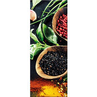 GLASBILD 30x80 cm Küche Kräuter schwarz - Gelb, Glas (30/80cm) - artissimo