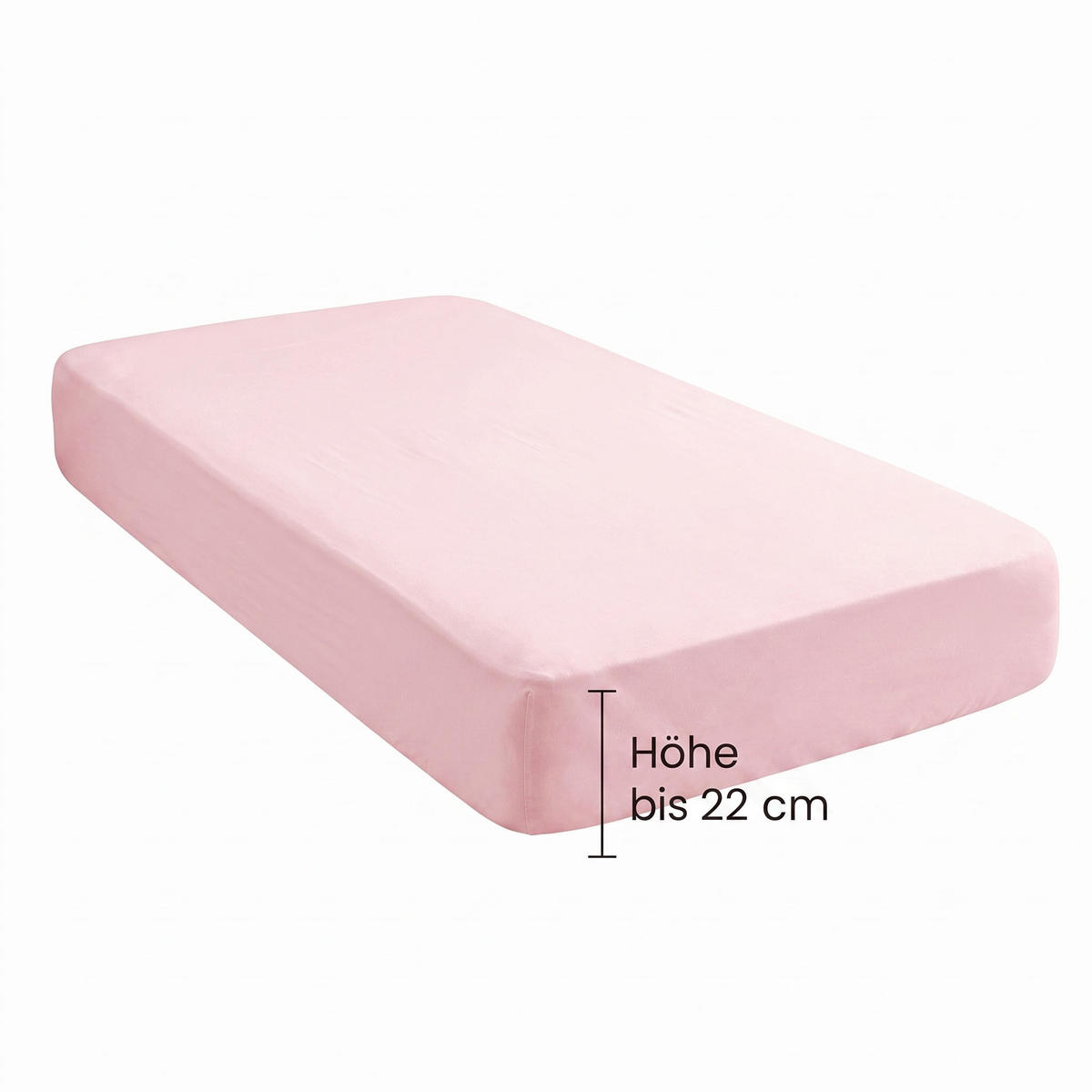 SPANNBETTTUCH Basic Jersey rose, 140x200 cm - 160x200 cm - Rosa, Textil (160/200cm) - biberna