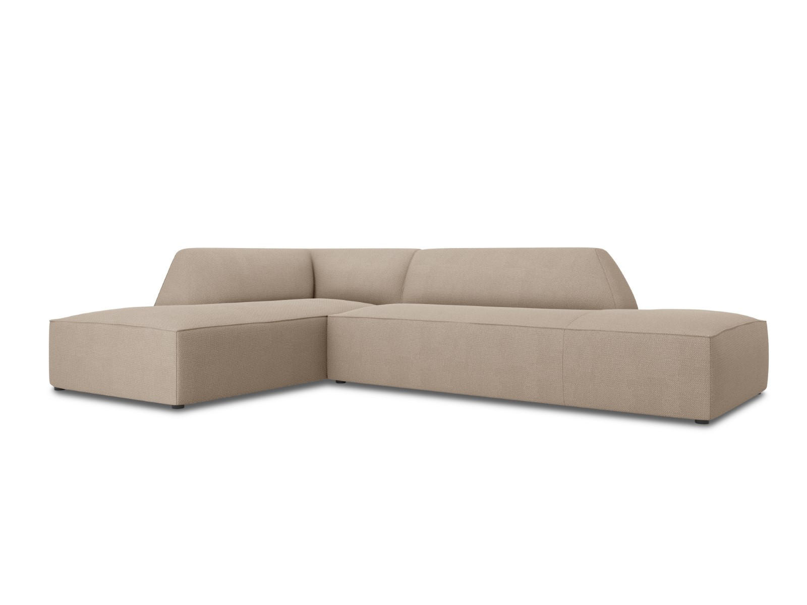 ECKSOFA links Ruby aus strukturiertem Stoff dunkelbeige 4 Sitzplätze - Taupe, Textil (180/273cm) - Micadoni