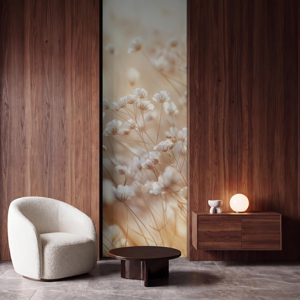 TAPETE - Wild - Blumen - Weiß - 100x280 cm - Creme, Papier (100/280cm) - OnlyWow