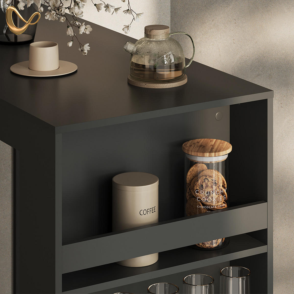 BARTISCH Regusa Anthrazit 57 x 117 cm - Anthrazit, Holzwerkstoff (117/57/106cm) - Livinity®