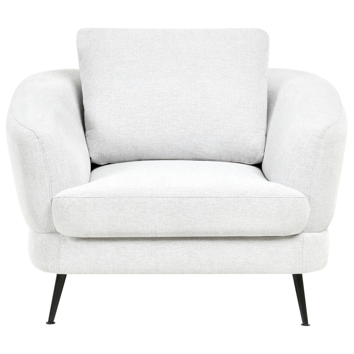 SESSEL Stoff Cremeweiß Kjaer - Creme/Schwarz, Textil (100/100/100cm) - Beliani