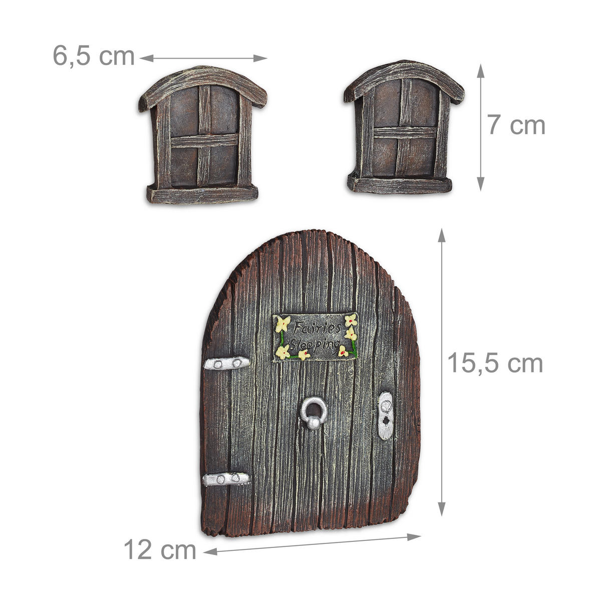 FEENTÜR - Dunkelbraun, Kunststoff (1.5/12/15.5cm) - Relaxdays