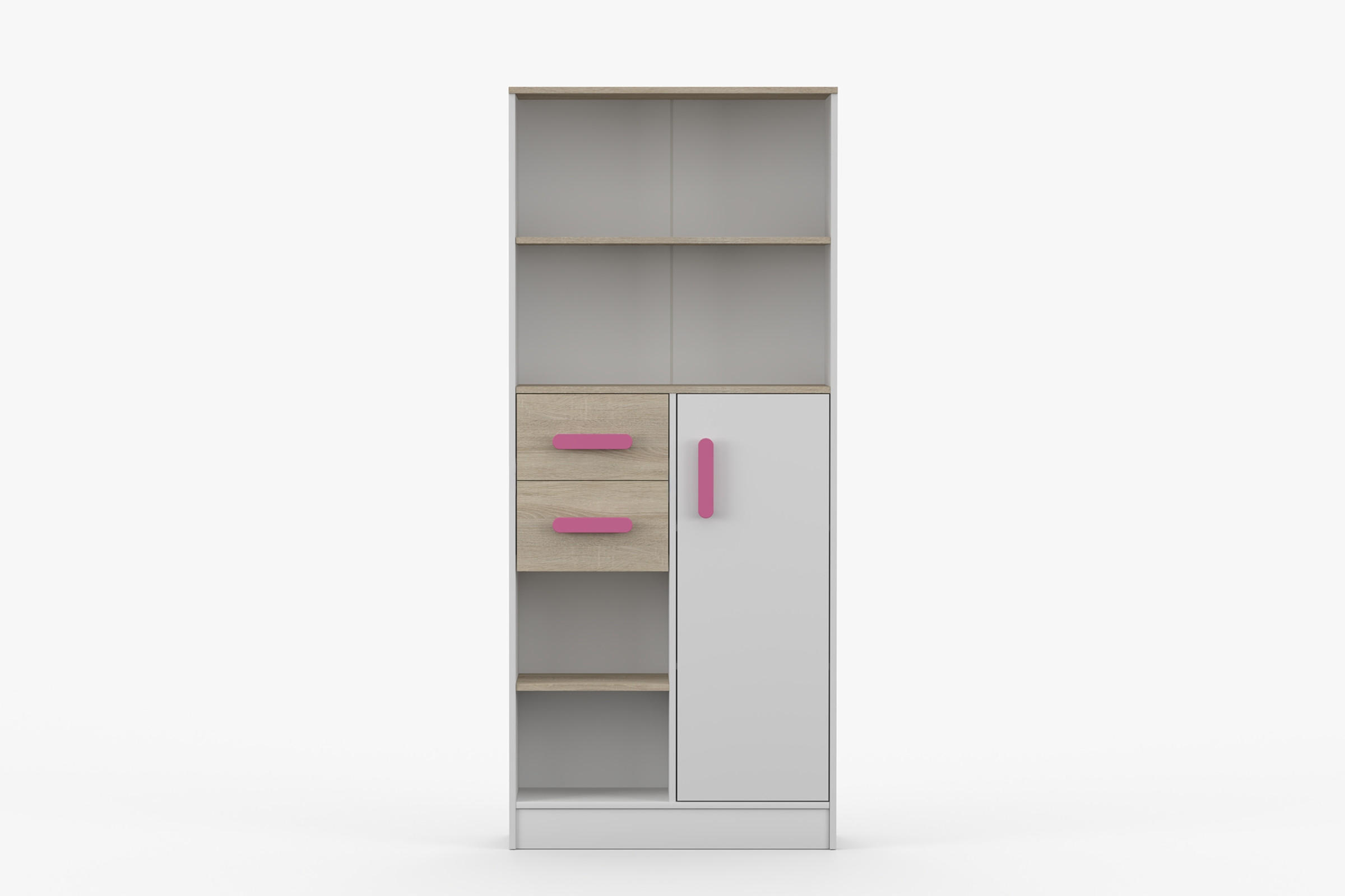 Deine Möbel 24 Regal Weiß, Rosa 80x187x33 cm