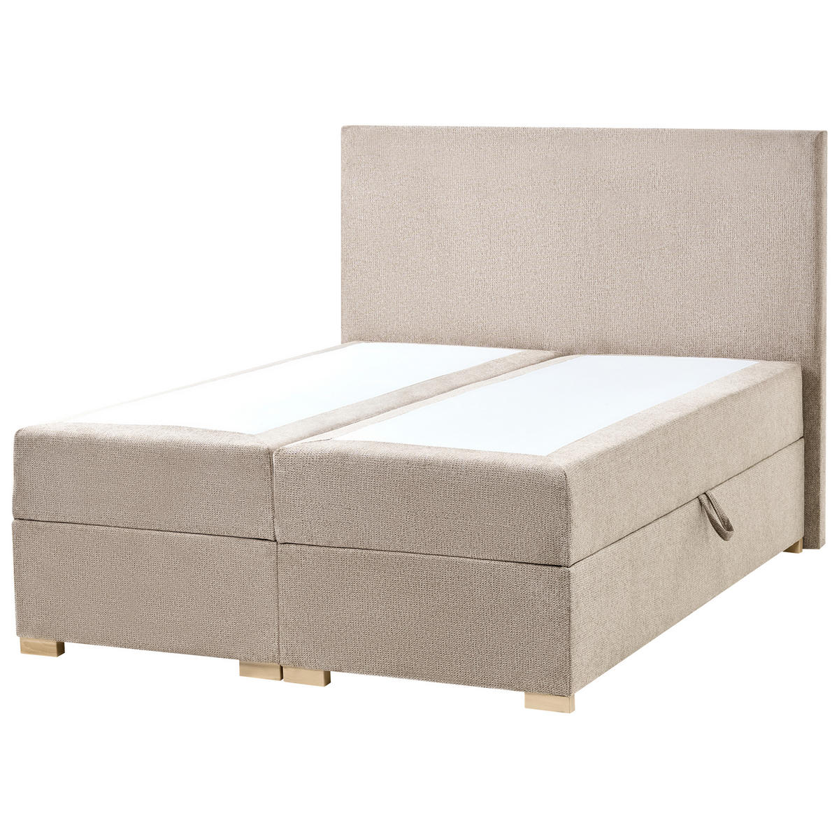 BOX POSTELJA s prostorom za shranjevanje 120/200 blago sivo rjava Major - sivorjava, tekstil (120/200cm) - Beliani