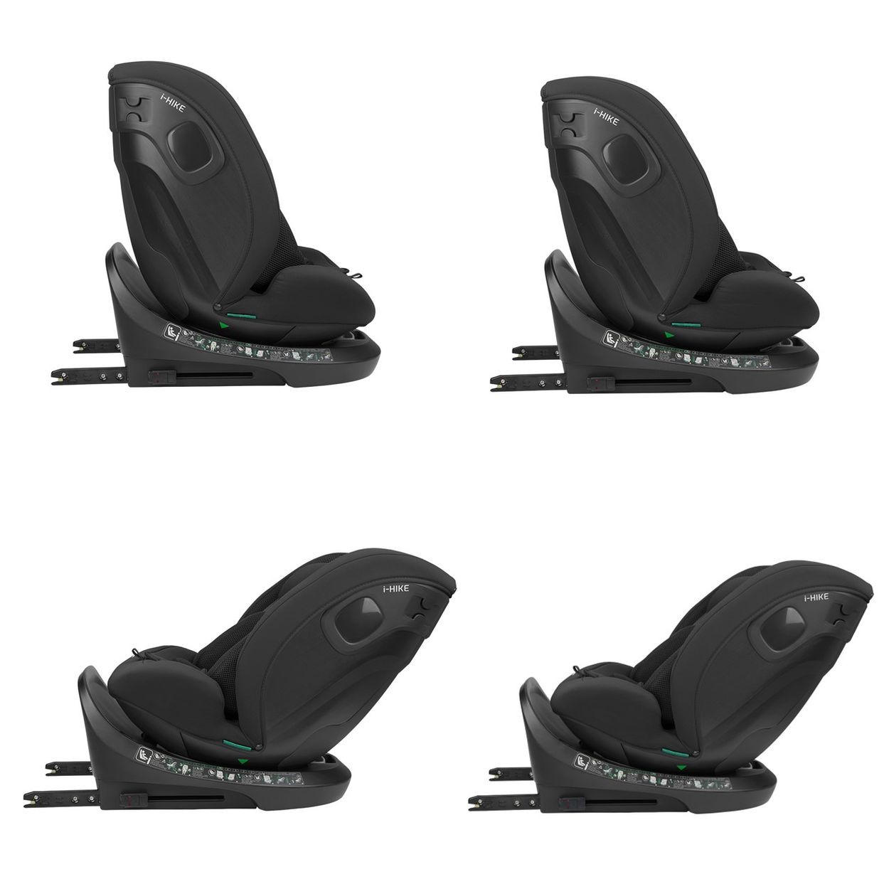KINDERSITZ i-Size i-Hike dunkelgrün (40-150 cm) Isofix, 360° drehbar, verstellbar - Grün, Kunststoff (44/58/53cm) - Kikka boo