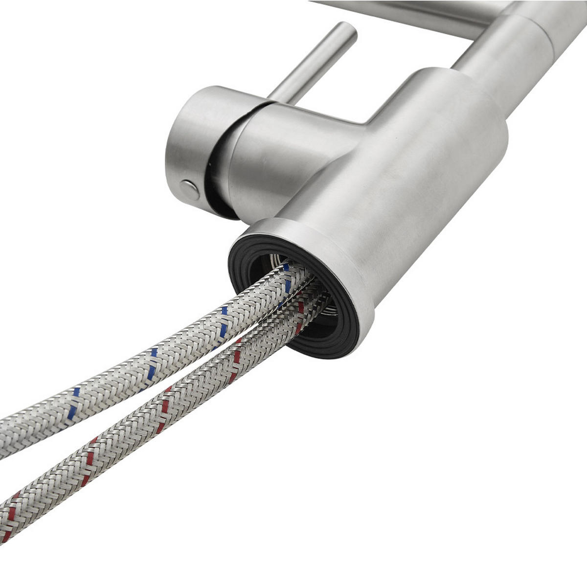 KÜCHENARMATUR Ausziehbar Brausekopf Topffüller Einhandgriff Gebürstetes Nickel - Nickelfarben, Metall (25.5/43/5cm) - Livingandhome