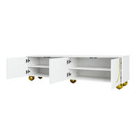 TV-SCHRANK strukturiert Goldgriffe Schubladen modern Stauraum - Weiß, Holzwerkstoff (38/44/170cm) - FLIEKS