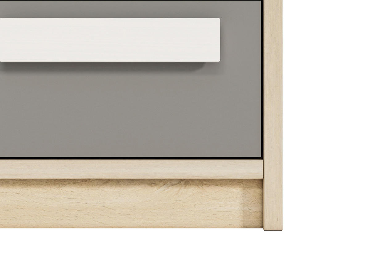 NACHTKONSOLE Drop Fjord Buche / weiß / grau 40 / 40 / 48cm - Braun/Weiß, Holz/Holzwerkstoff (40/48/40cm) - Feldmann-Wohnen