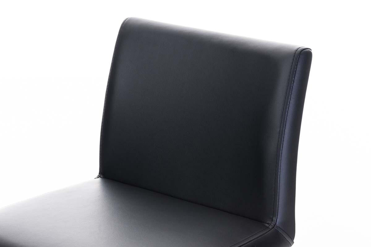 BARHOCKER Carin Kunstleder Schwarz Schwarz - Schwarz, Leder/Metall (42/86/44cm) - DELUKE