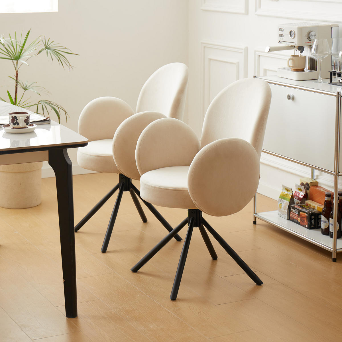 STUHL 2er-Set Kord Beige - Beige, Holz (65/89/60cm) - Nordlys