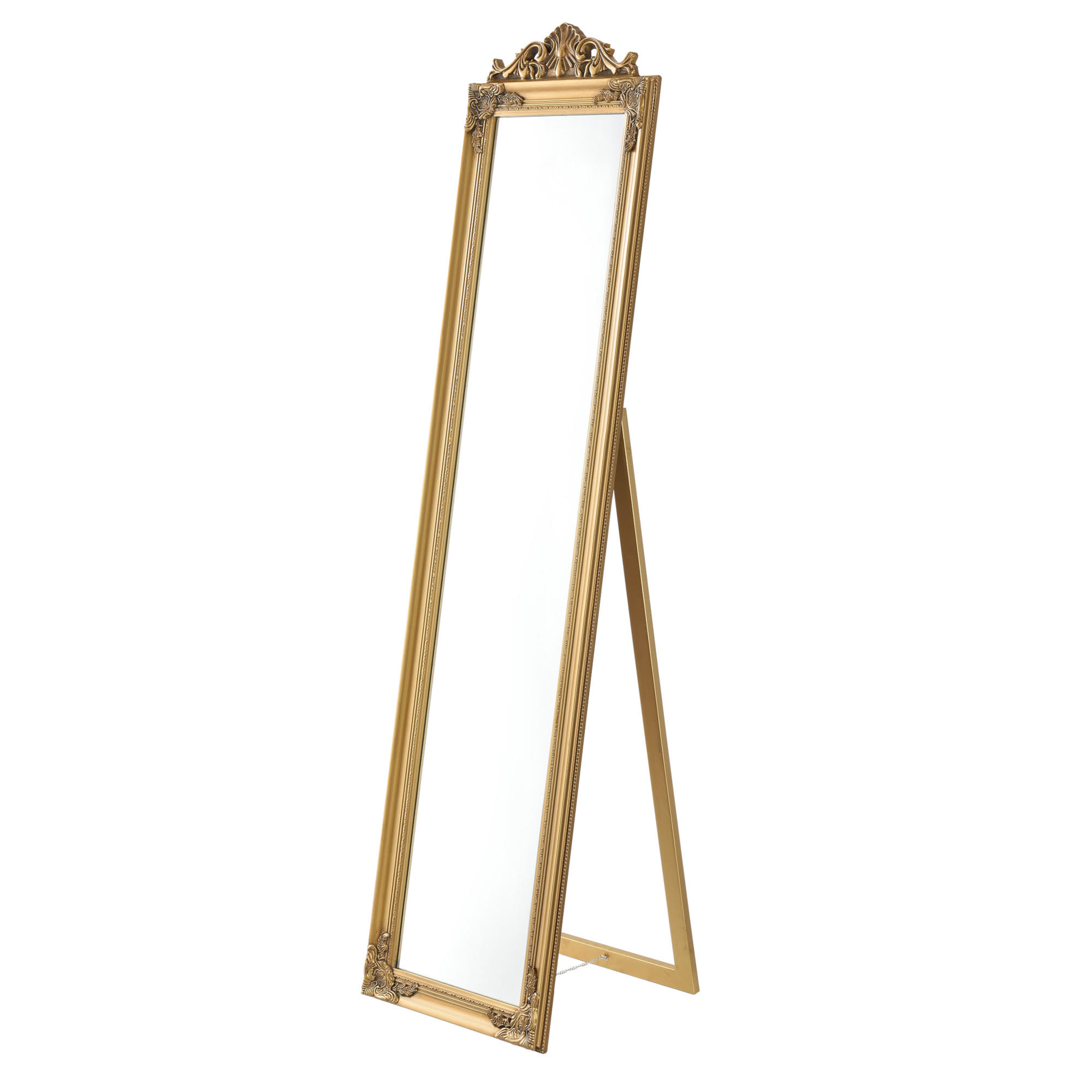 STANDSPIEGEL Arezzo - Goldfarben, Glas/Holz (28.5/160/140cm) - [en.casa]