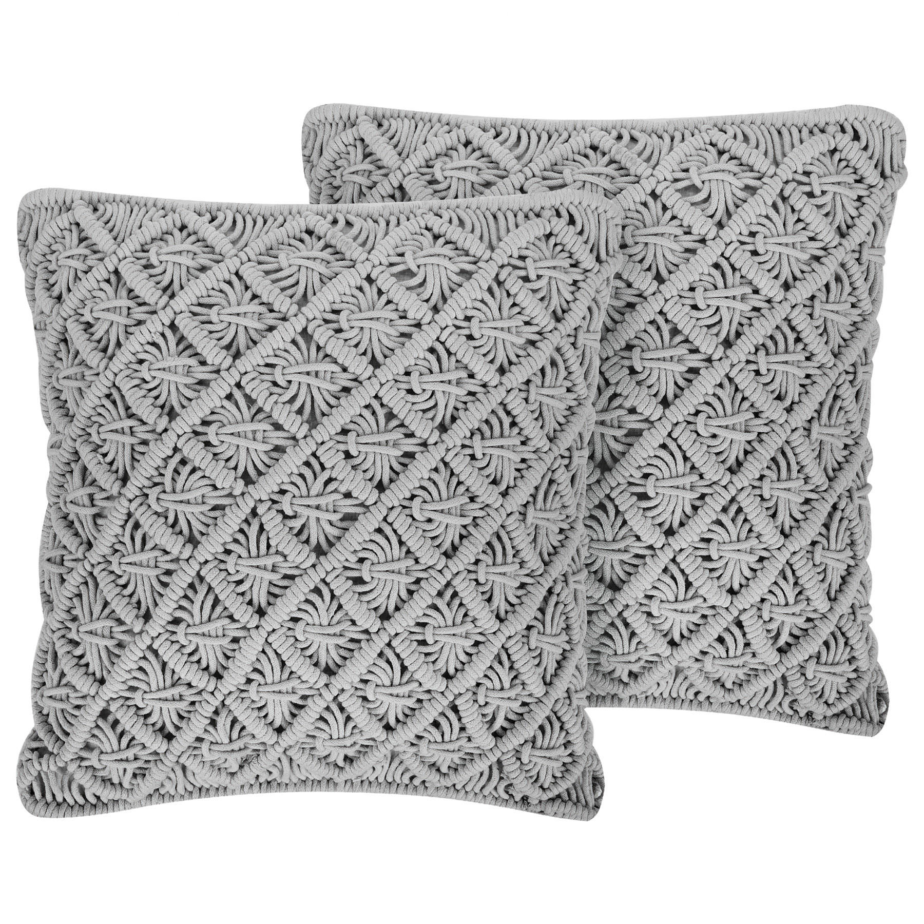 DEKOKISSEN 2er-Set Grau 40/45 cm Kizkalesi - Grau, Naturmaterialen (40/45cm) - Beliani