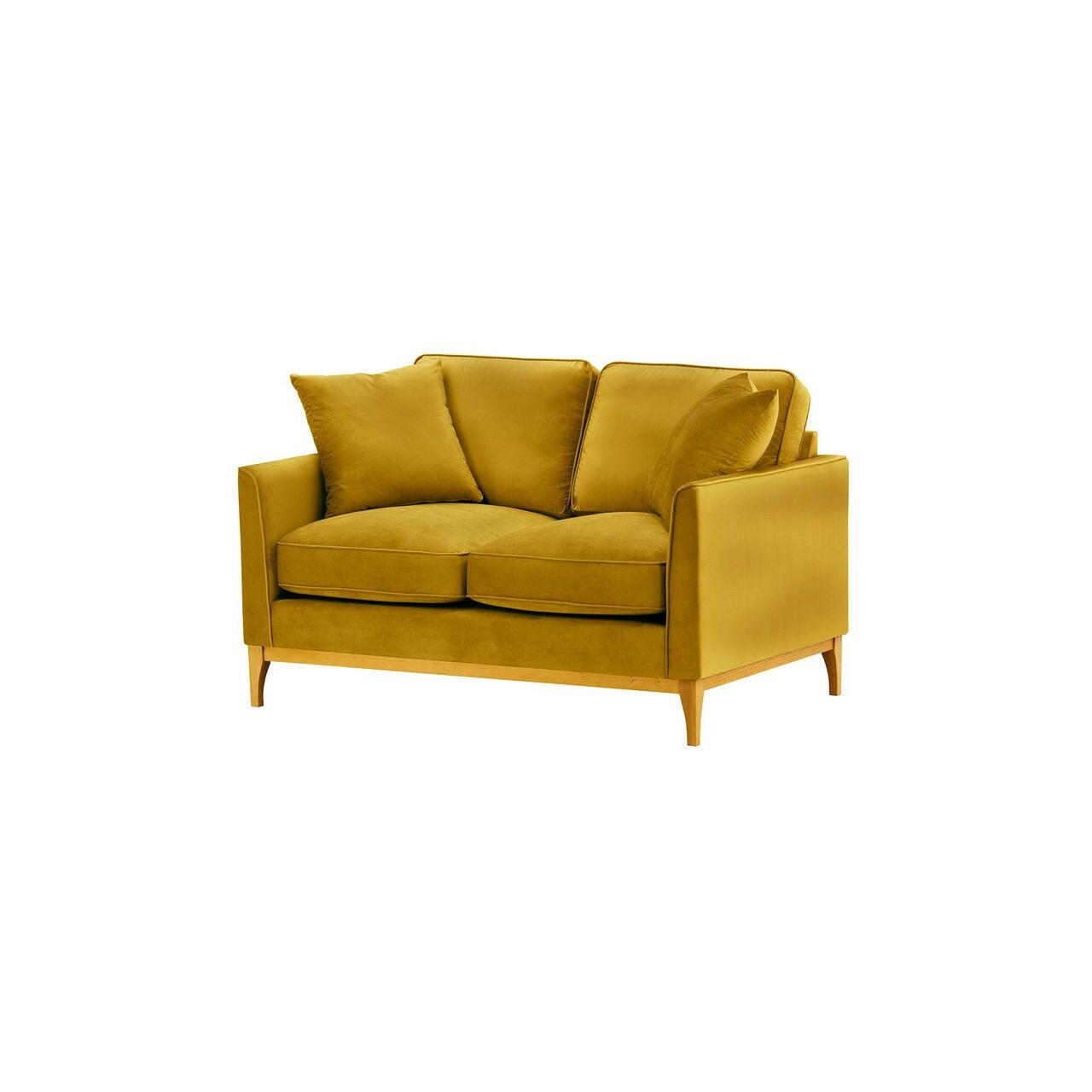ZWEISITZER-SOFA Linara-Velluto 8 - Gelb, Holz/Textil (141/91/95cm)