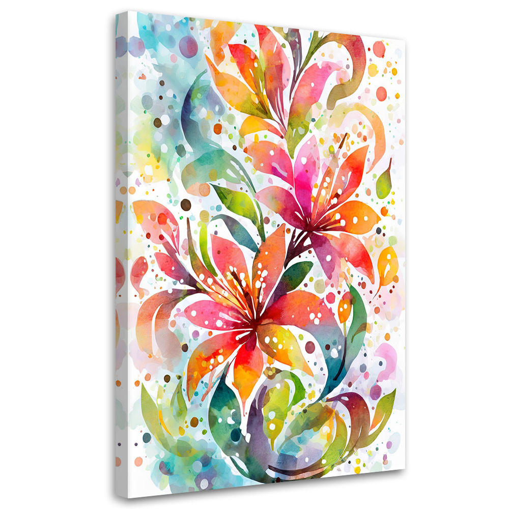 LEINWANDBILD Blumen 60x90cm - Multicolor, Textil (60/90cm) - Feeby