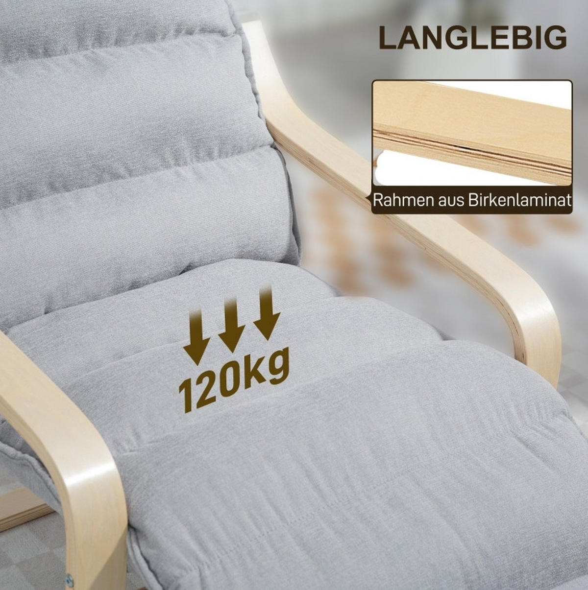 SESSEL 67/93-114/105 cm, Samtbezug, verstellbares Fußteil, Hellgrau - Hellgrau, Textil (67/105/114cm) - Redom
