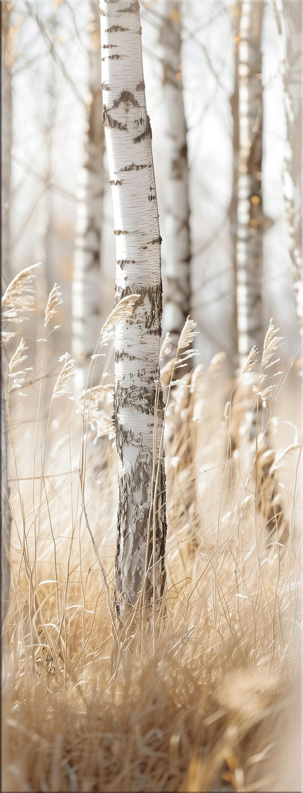 GLASBILD 30x80 cm Wald beige weiß - Beige, Glas (30/80cm) - artissimo