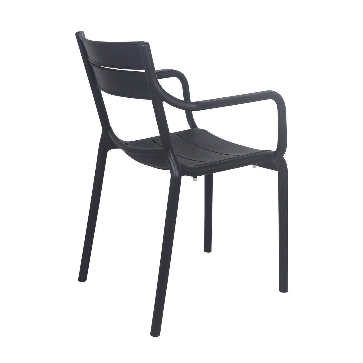 GARTENSTUHL, Schwarz - Schwarz, Kunststoff (55/59cm) - Oviala