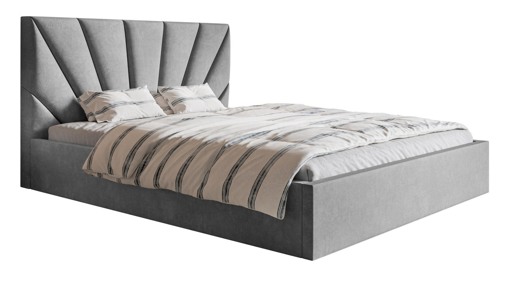 POLSTERBETT 140 x 200 cm Aris, Bettkasten, Lattenrost, Hellgrau - Hellgrau, Holz/Textil (140/200cm) - Emporius