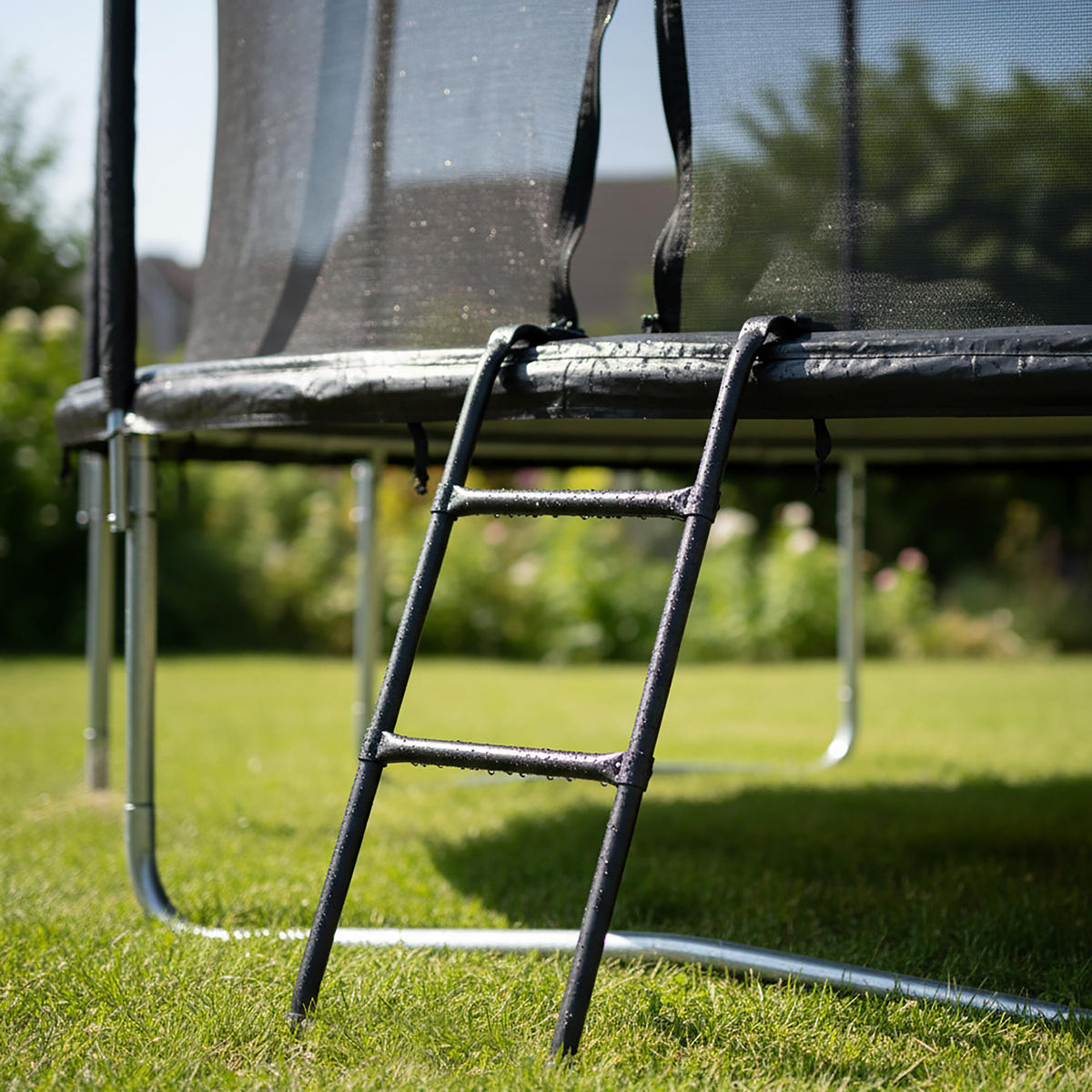 TRAMPOLIN-LEITER - Schwarz, Kunststoff/Metall (38/5.5cm) - Relaxdays