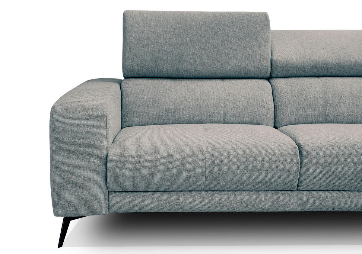 ECKSOFA MORELLO 5-Sitzer, mintgrün - Schwarz/Mintgrün, Holzwerkstoff/Textil (287/228cm) - Courtois Laville